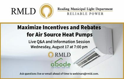 RMLD to Host Live Q&A and Info Session on Air Source Heat Pumps
