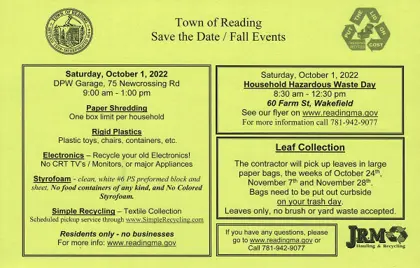 Town of Reading Fall Events