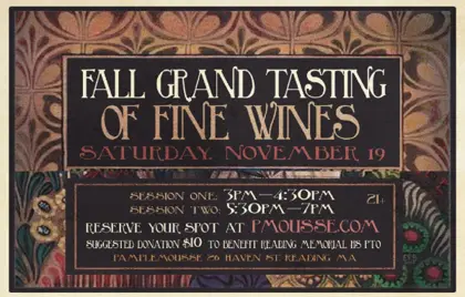 🍷 RMHS PTO Fine Wine Tasting Fundraiser Today