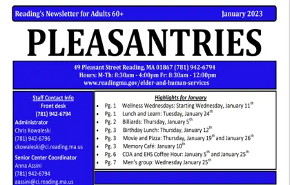๐ January 2023 Pleasantries Newsletter