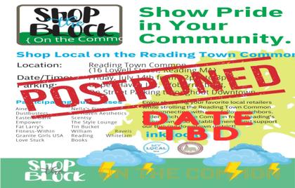 ⛈️ Postponed – Shop the Block on the Common