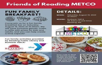 🥞 Friends of Reading METCO Breakfast Today 10:30AM