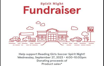 โฝ Reading Girls Soccer Fundraiser Today @Chick-fil-A