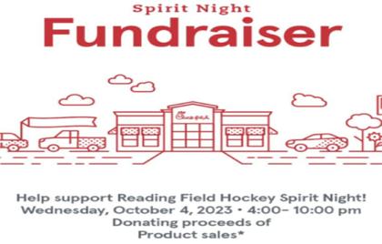 🏑 Reading Field Hockey Fundraiser 4-10PM at Chick-fil-A