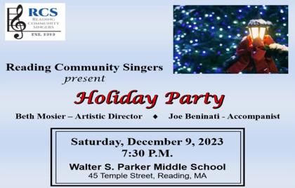 🎼 Reading Community Singers Fall Concert at 7:30PM
