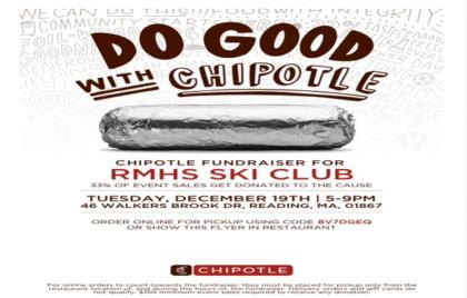 ⛷️ RMHS Ski Club Fundraiser Tonight at Chipotle