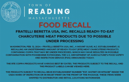 🥩 Food Recall Notification from the Reading Public Health Dept