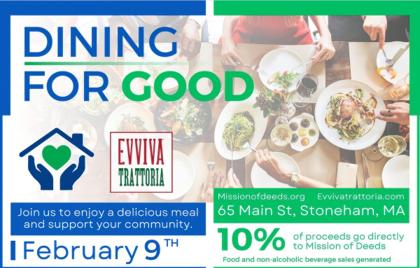 π Mission of Deeds Fundraiser Today at Evviva Trattoria