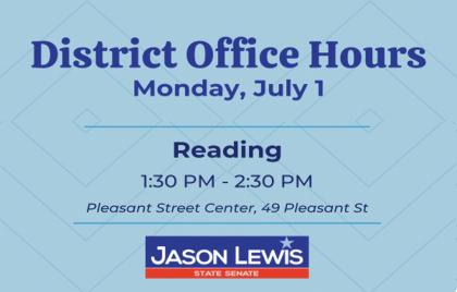 ๐ Senator Jason Lewis Office Hours Today