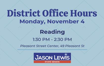๐ Senator Jason Lewis Office Hours Today