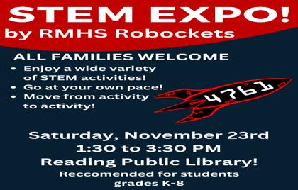 π€ The RMHS Robockets β STEM Expo Today 1:30 β 3:30PM