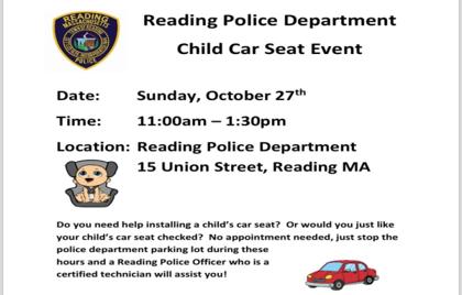💺 Reading Police Department Child Car Seat Event Today