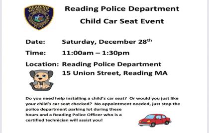 πΊ Reading Police Department Child Car Seat Event Today