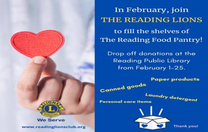 🥫 Feb Food Pantry Drive with the Reading Lions