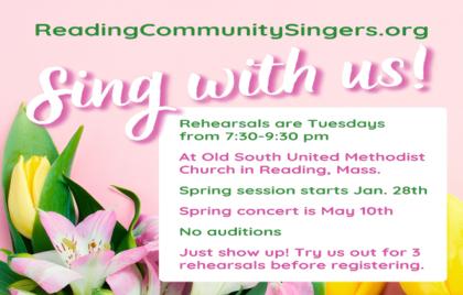 🎶 Reading Community Singers “Open Rehearsals” Start Tonight