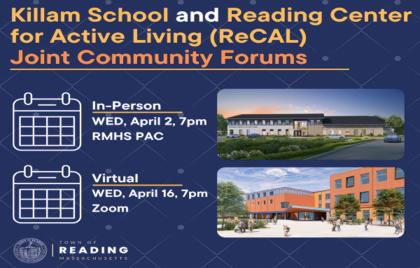 📆 Joint Community Forums: Killam School & Reading Center for Active Living
