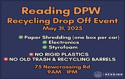 ♻️ DPW Recycling Event (No Barrels) Today 9am – 1pm