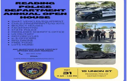 ๐ Reading Police Department Open House Today from 11am โ 1:30pm