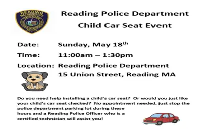 💺 Reading Police Department Child Car Seat Event Today