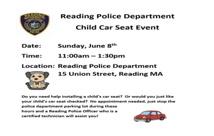 💺 Reading Police Department Child Car Seat Event Today