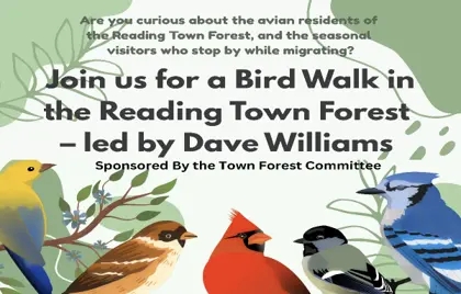 ๐ฆ Bird Walk in the Town Forestย led by Dave Williams -2nd Walk Added!