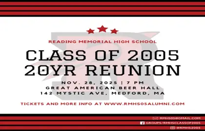 🚀 Reading Memorial High School Class of 2005 Gears Up for 20-Year Reunion