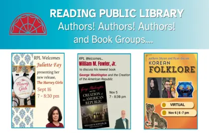 ๐ Authors and Book Groups are in Season this Fall at Reading Public Library!ย