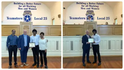 💰 Teamsters Local 25 Awards College Scholarship to Bryan Fernandez of Reading