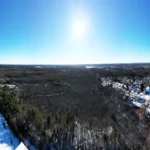 Aerial view showing the overall area of the Symond's Way property