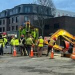 The Water Division on site at the water main break last night on Haven & Gould Street.