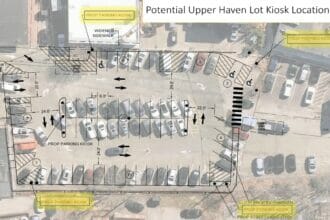 Page 47 from the Select Board packet on potential parking kiosk locations.