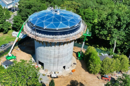 The Auburn Street Water Tower in August 2023