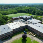 Work being done at The Parker Middle School as part of the roofing project.