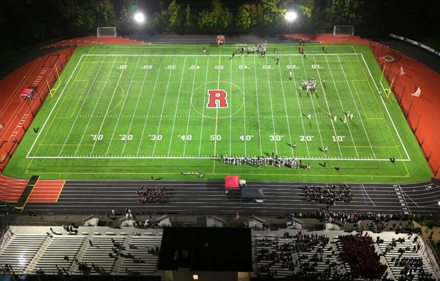 Aerial view of Reading vs Woburn September 29, 2023